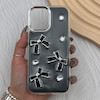 قاب گوشی iPhone 17 آیفون فانتزی برجسته رزینی Luxury Case لنز و دکمه کرومی کد E40-168527