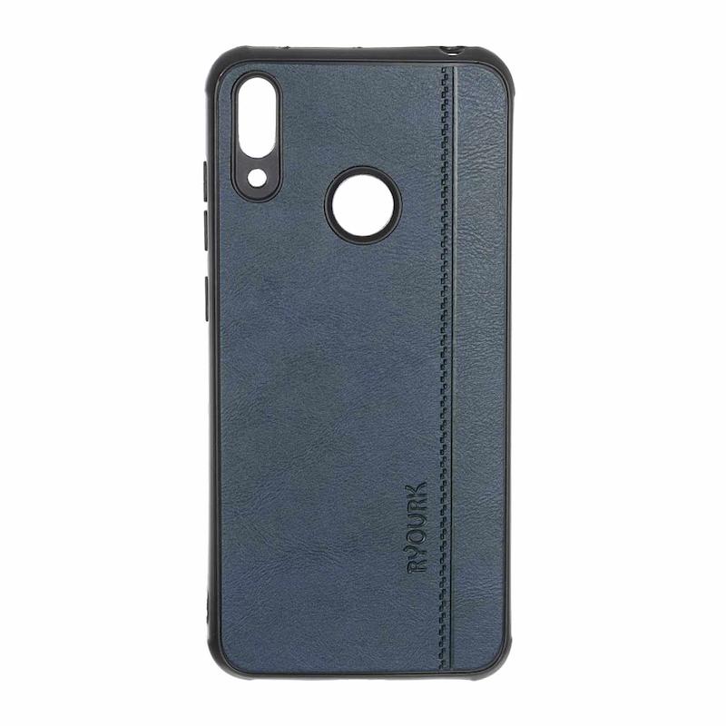 قاب گوشی Huawei Y7 2019 - Y7 Prime 2019 هوآوی ژله ای چرمی ساده Ryourk سرمه ای کد 180912
