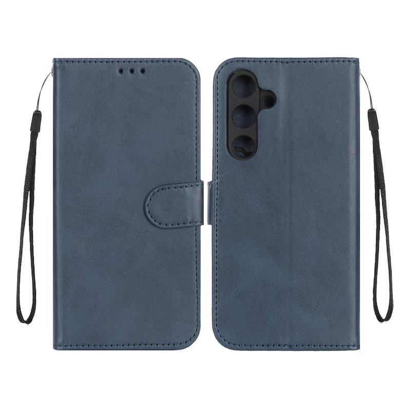 کیف گوشی Galaxy S24 FE سامسونگ مگنتی طرح چرم کتابی بنددار سرمه ای کد 180953