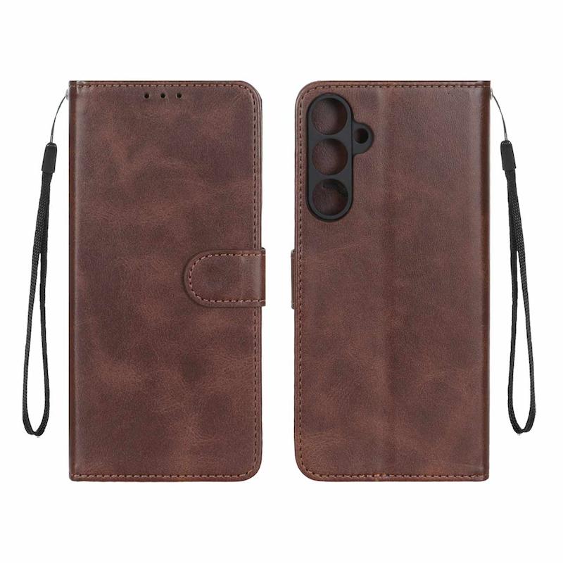 کیف گوشی Galaxy S24 FE سامسونگ مگنتی طرح چرم کتابی بنددار قهوه ای کد 180964