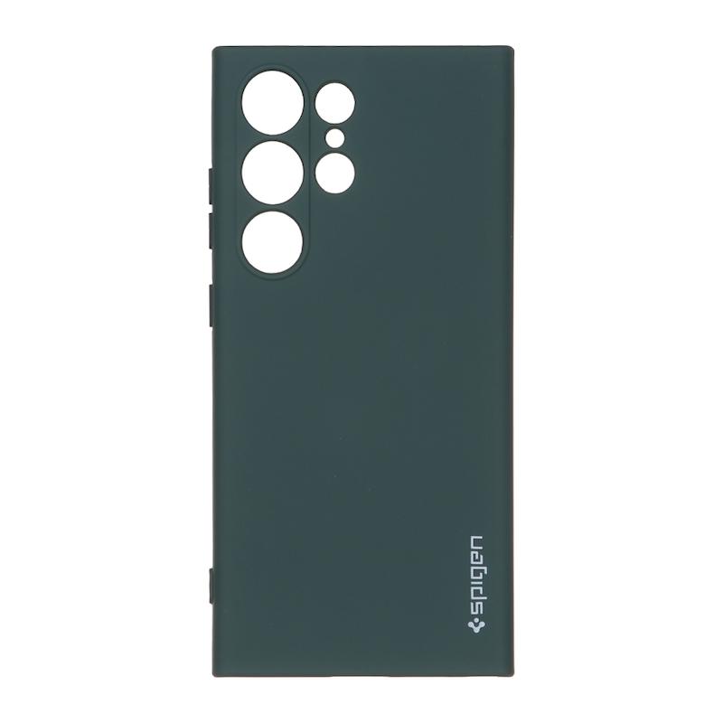 قاب گوشی Galaxy S24 Ultra سامسونگ سیلیکونی ژله ای PC برند SPIGEN اسپیگن سبز تیره کد 180973