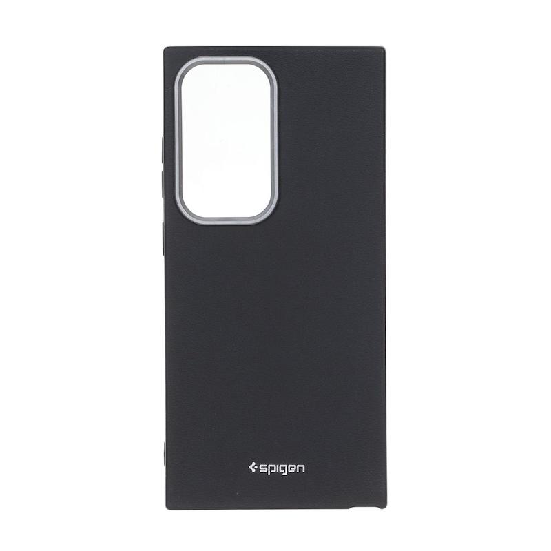 قاب گوشی Galaxy S24 Ultra سامسونگ لدر دیزاین SOFT Lether Design سیلیکونی طرح چرم Spigen مشکی کد 180976