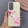 قاب گوشی Galaxy A16 سامسونگ لدر کیس سیلیکونی فانتزی لنز سیلور طرح گل لیلیوم صورتی کد 169211