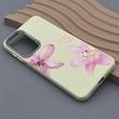 قاب گوشی Galaxy A17 سامسونگ لدر کیس سیلیکونی فانتزی لنز سیلور طرح گل لیلیوم صورتی کد 169212