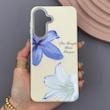 قاب گوشی Galaxy A37 سامسونگ لدر کیس سیلیکونی فانتزی لنز سیلور طرح گل لیلیوم آبی کد 169222