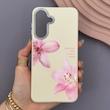 قاب گوشی Galaxy A37 سامسونگ لدر کیس سیلیکونی فانتزی لنز سیلور طرح گل لیلیوم صورتی کد 169223