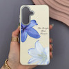 قاب گوشی Galaxy A57 سامسونگ لدر کیس سیلیکونی فانتزی لنز سیلور طرح گل لیلیوم آبی کد 169237