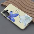 قاب گوشی Galaxy A57 سامسونگ لدر کیس سیلیکونی فانتزی لنز سیلور طرح گل لیلیوم آبی کد 169237
