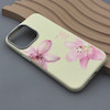 قاب گوشی iPhone 13 Pro آیفون لدر کیس سیلیکونی فانتزی لنز سیلور طرح گل لیلیوم صورتی کد 169241