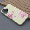 قاب گوشی iPhone 16 آیفون لدر کیس سیلیکونی فانتزی لنز سیلور طرح گل لیلیوم صورتی کد 169249