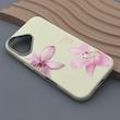 قاب گوشی iPhone 16 آیفون لدر کیس سیلیکونی فانتزی لنز سیلور طرح گل لیلیوم صورتی کد 169249