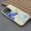 قاب گوشی iPhone 16 Pro آیفون لدر کیس سیلیکونی فانتزی لنز سیلور طرح گل لیلیوم آبی کد 169251