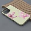قاب گوشی iPhone 16 Pro Max آیفون لدر کیس سیلیکونی فانتزی لنز سیلور طرح گل لیلیوم صورتی کد 169252