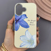 قاب گوشی iPhone 17 آیفون لدر کیس سیلیکونی فانتزی لنز سیلور طرح گل لیلیوم آبی کد 169255