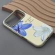 قاب گوشی iPhone 17 Pro آیفون لدر کیس سیلیکونی فانتزی لنز سیلور طرح گل لیلیوم آبی کد 169256