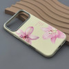 قاب گوشی iPhone 17 Pro Max آیفون لدر کیس سیلیکونی فانتزی لنز سیلور طرح گل لیلیوم صورتی کد 169259