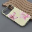 قاب گوشی iPhone 17 Pro Max آیفون لدر کیس سیلیکونی فانتزی لنز سیلور طرح گل لیلیوم صورتی کد 169259
