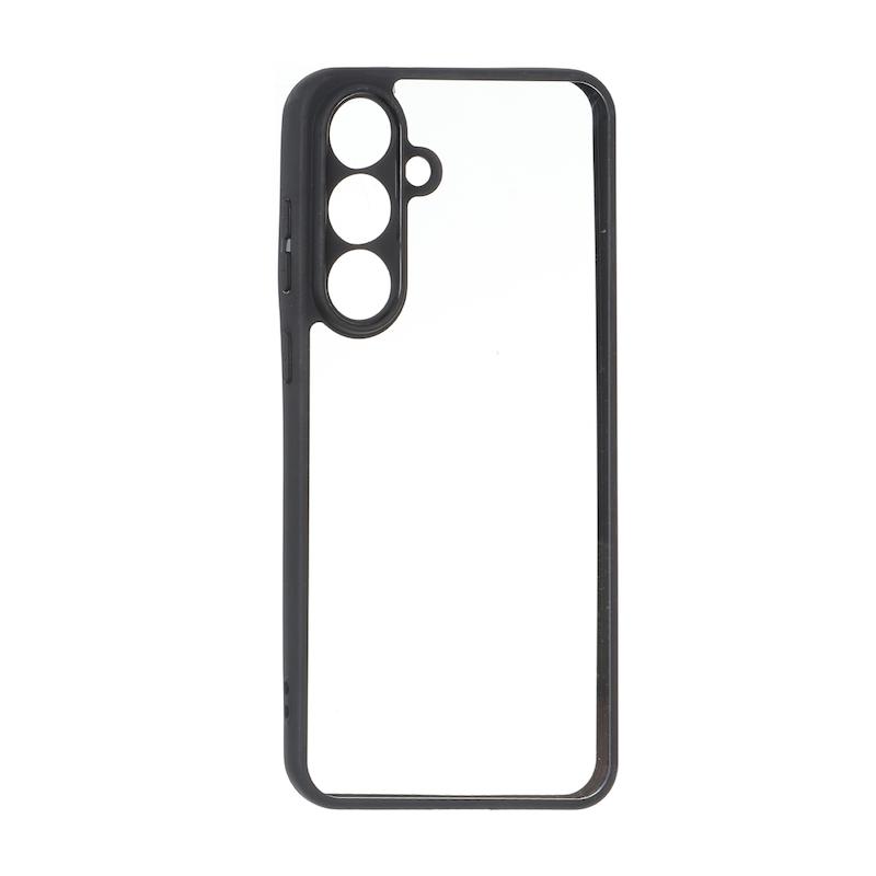 قاب گوشی Galaxy S25 FE سامسونگ پشت طلقی شفاف دور سیلیکونی مشکی کد 181005