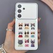 قاب گوشی Galaxy S25 FE سامسونگ فانتزی چرمی Luxury Case سری 17 طرح گربه کیوت کد 169403