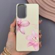 قاب گوشی Galaxy S20 FE سامسونگ لدر کیس سیلیکونی فانتزی لنز سیلور طرح گل لیلیوم صورتی کد 169289