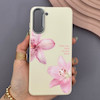 قاب گوشی Galaxy S21 FE سامسونگ لدر کیس سیلیکونی فانتزی لنز سیلور طرح گل لیلیوم صورتی کد 169290
