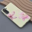 قاب گوشی Galaxy S21 FE سامسونگ لدر کیس سیلیکونی فانتزی لنز سیلور طرح گل لیلیوم صورتی کد 169290