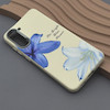 قاب گوشی Galaxy S21 FE سامسونگ لدر کیس سیلیکونی فانتزی لنز سیلور طرح گل لیلیوم آبی کد 169291