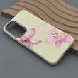 قاب گوشی Galaxy S24 FE سامسونگ لدر کیس سیلیکونی فانتزی لنز سیلور طرح گل لیلیوم صورتی کد 169294