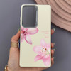 قاب گوشی Galaxy S25 Ultra سامسونگ لدر کیس سیلیکونی فانتزی لنز سیلور طرح گل لیلیوم صورتی کد 169298