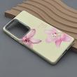 قاب گوشی Galaxy S25 Ultra سامسونگ لدر کیس سیلیکونی فانتزی لنز سیلور طرح گل لیلیوم صورتی کد 169298