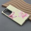 قاب گوشی Galaxy S24 Ultra سامسونگ لدر کیس سیلیکونی فانتزی لنز سیلور طرح گل لیلیوم صورتی کد 169301