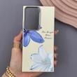 قاب گوشی Galaxy S23 Ultra سامسونگ لدر کیس سیلیکونی فانتزی لنز سیلور طرح گل لیلیوم آبی کد 169303