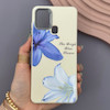 قاب گوشی Galaxy A21S سامسونگ لدر کیس سیلیکونی فانتزی لنز سیلور طرح گل لیلیوم آبی کد 169308