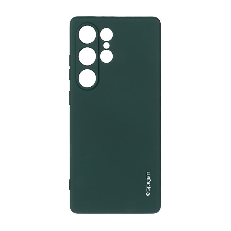 قاب گوشی Galaxy S25 Ultra سامسونگ سیلیکونی ژله ای PC برند SPIGEN اسپیگن سبز تیره کد 181024