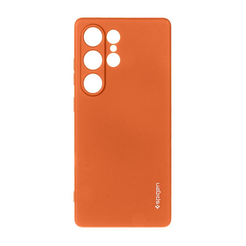 قاب گوشی Galaxy S25 Ultra سامسونگ سیلیکونی ژله ای PC برند SPIGEN اسپیگن نارنجی کد 181025