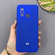 قاب گوشی Redmi 12C - Poco C55 - Redmi 11A شیائومی سیلیکونی اورجینال پاک کنی سورا SORA درجه یک زیربسته آبی کاربنی کد 1000011