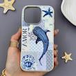 قاب گوشی iPhone 16 Pro آیفون لدر کیس سیلیکونی فانتزی لنز سیلور AMOR طرح وال نهنگ کد 169646
