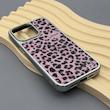 قاب گوشی iPhone 15 Pro Max آیفون پلنگی لاکچری سیلورکروم رزینی صورتی کد 169806