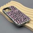 قاب گوشی iPhone 16 Pro Max آیفون پلنگی لاکچری سیلورکروم رزینی صورتی کد 169808