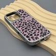 قاب گوشی iPhone 16 Pro آیفون پلنگی لاکچری سیلورکروم رزینی صورتی کد 169809
