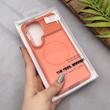 قاب گوشی Galaxy S26 Ultra سامسونگ لوکس اورجینال Hard Case مات مگ سیف دار یونیک کیس دولرو Dulero Shock Proof نارنجی کد 167037