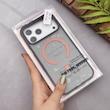قاب گوشی iPhone 17 Pro Max آیفون اورجینال یونیک کیس پشت طلقی مگ سیف دار هاشور دکمه آلومینیومی کد 167158
