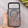 قاب گوشی iPhone 17 Pro Max آیفون اورجینال یونیک کیس پشت طلقی مگ سیف دار هاشور دکمه آلومینیومی کد 167159