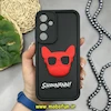 قاب گوشی Galaxy S23 FE سامسونگ سیلیکونی Solid عروسکی برجسته سگ بولداگ جنتلمن مشکی قرمز