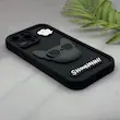 قاب گوشی iPhone 12 Pro Max آیفون سیلیکونی Solid عروسکی برجسته سگ بولداگ جنتلمن مشکی کد 181112