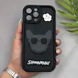 قاب گوشی iPhone 12 Pro Max آیفون سیلیکونی Solid عروسکی برجسته سگ بولداگ جنتلمن مشکی کد 181112