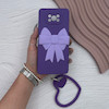 قاب گوشی Poco X3 - Poco X3 Pro شیائومی سیلیکونی بنفش پاپیون‌دار با بند قلبی و محافظ لنز
