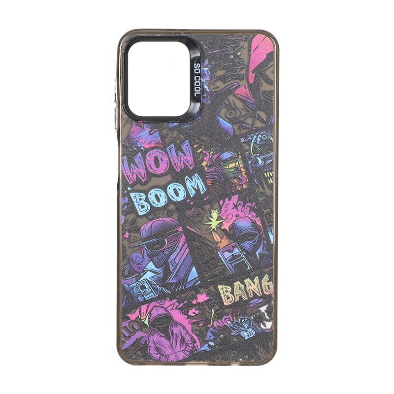 قاب گوشی Galaxy A12 - M12 سامسونگ So CooL سوکول اورجینال فانتزی دکمه کرومی طرح گرافیتی BOOM