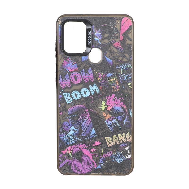 قاب گوشی Galaxy A21S سامسونگ So CooL سوکول اورجینال فانتزی دکمه کرومی طرح گرافیتی BOOM