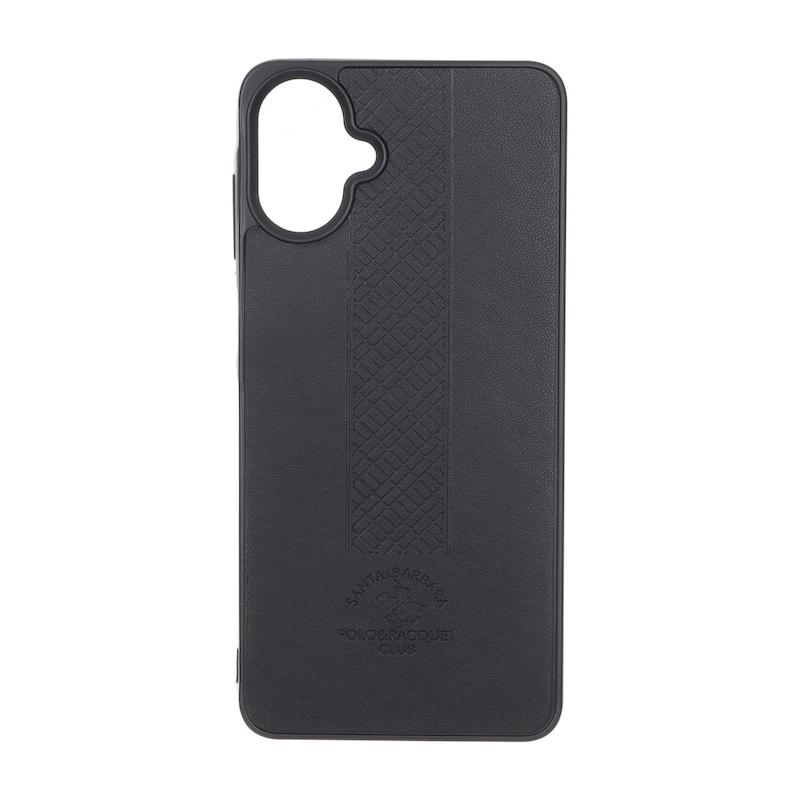 قاب گوشی Galaxy A07 سامسونگ ژله ای طرح چرم هاشور پولو POLO مشکی